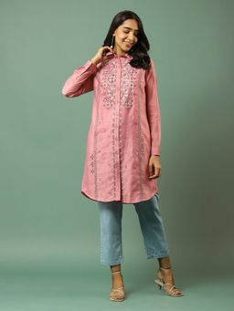 Aarke Ritu Kumar - Dusky Pink Embroidered Kurti